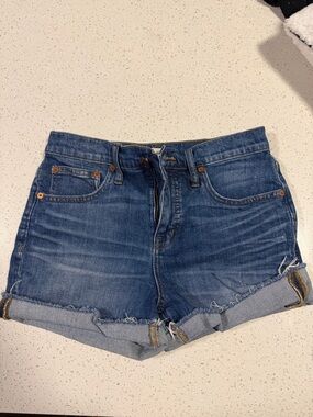 Madewell Blue Rolled-Hem Denim Shorts